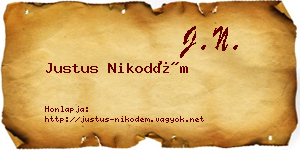 Justus Nikodém névjegykártya